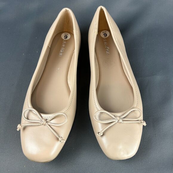 Calvin Klein Nude Beige Ballet Flats Bow Accent Size 9 NEW - Picture 12 of 14